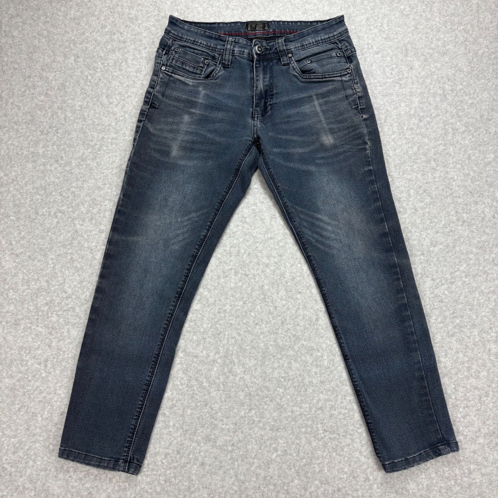 Steves Jeans Mens 28/30 Blue Dark‎ Wash Slim Fit High Water Stretch Casual Moto